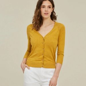 Fatface Rose Cardigan Gold Sand 